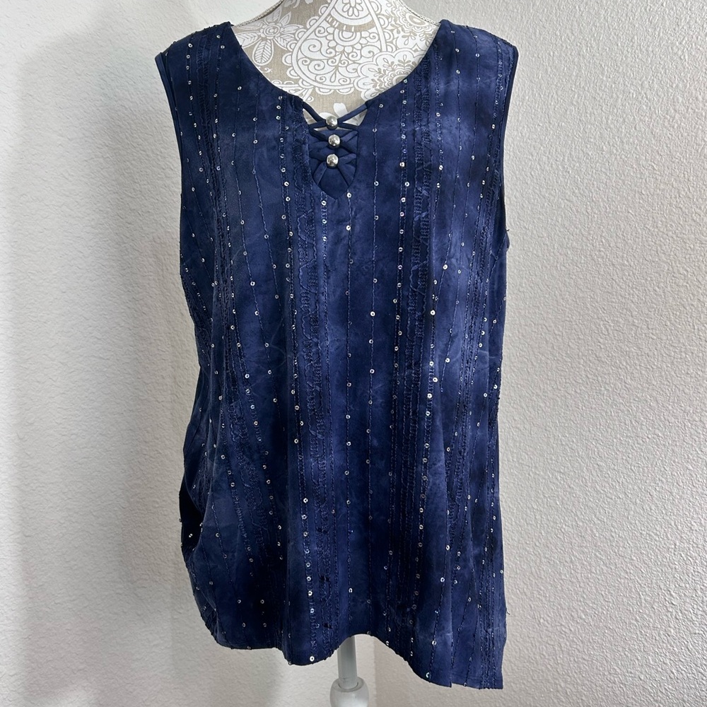 Sami & Jo Navy Embellished Blouse